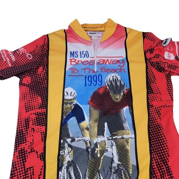 Revi Breakaway To The Beach MS 150 Men’s Cycling Jersey - Size Large - USA Made - Picture 5 of 16